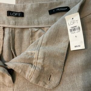 NWT Ann Taylor Loft 100% linen wide leg pant sz 6 with 32” I seM